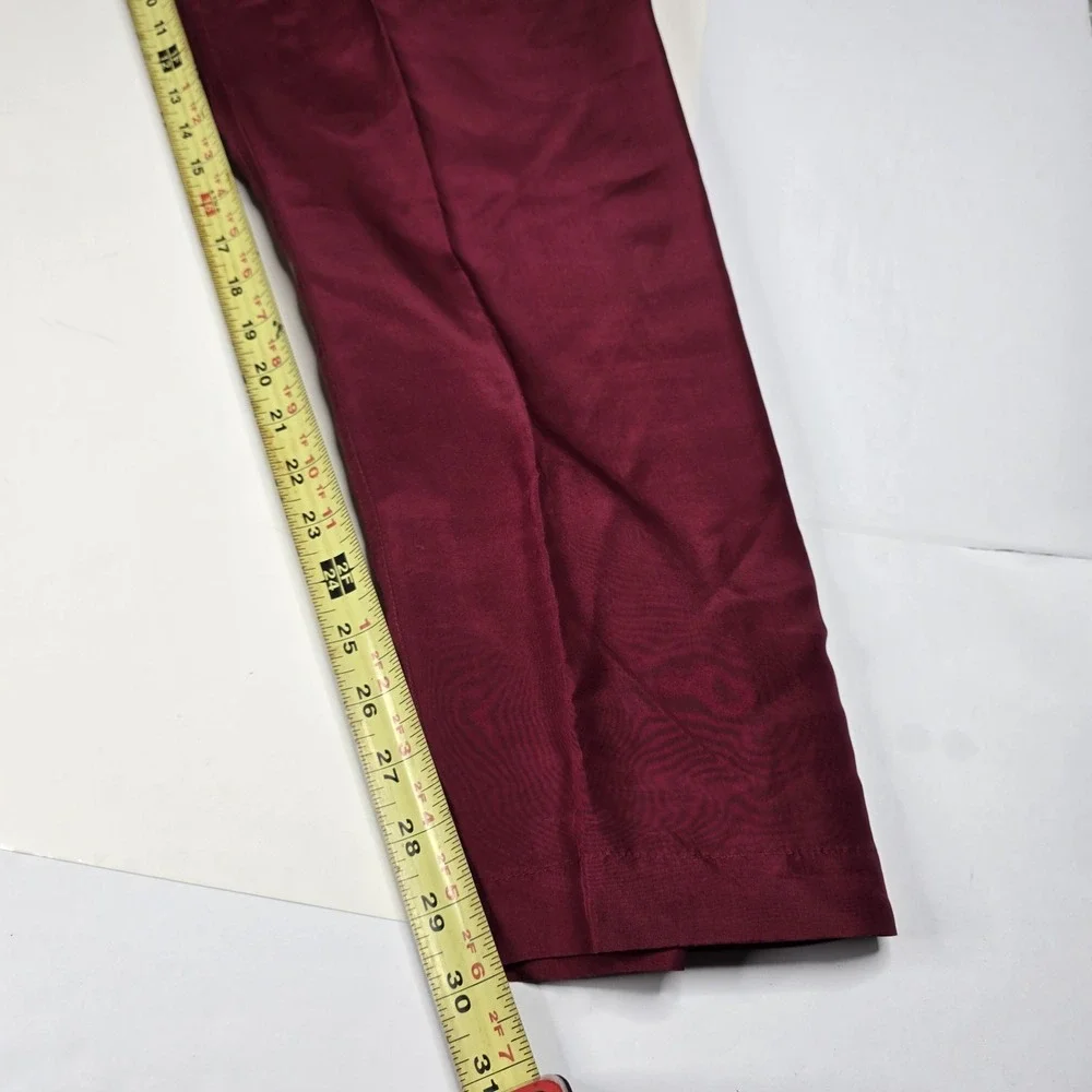 Vintage Victorias Secret 100% Silk Lounge Pants Burgundy Red Slacks Lined Small‎